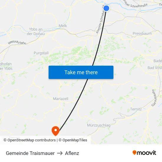Gemeinde Traismauer to Aflenz map