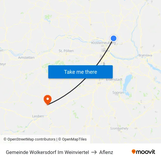 Gemeinde Wolkersdorf Im Weinviertel to Aflenz map
