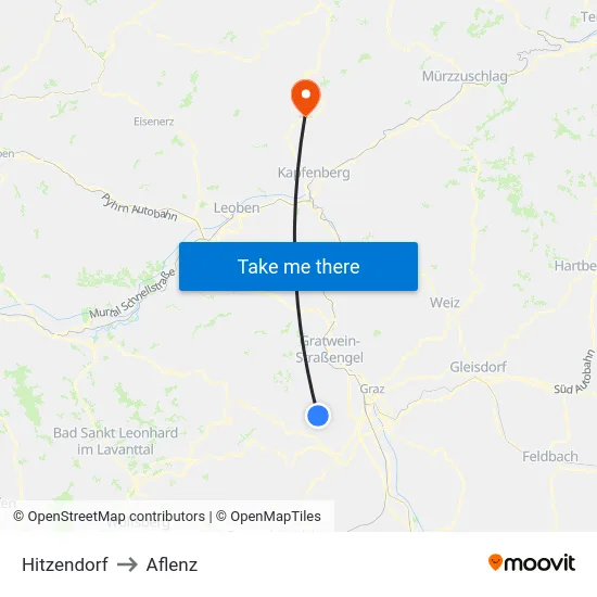 Hitzendorf to Aflenz map