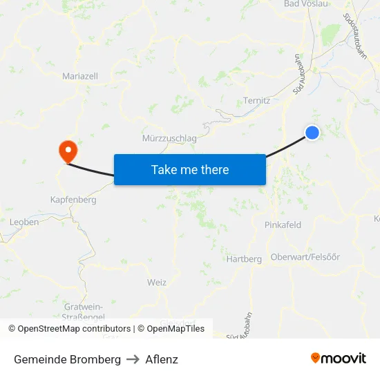 Gemeinde Bromberg to Aflenz map