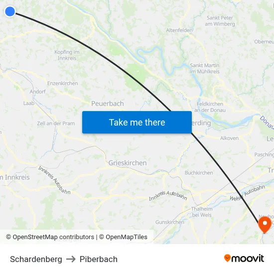 Schardenberg to Piberbach map