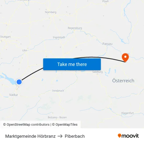 Marktgemeinde Hörbranz to Piberbach map