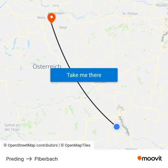 Preding to Piberbach map