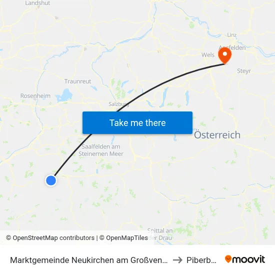 Marktgemeinde Neukirchen am Großvenediger to Piberbach map