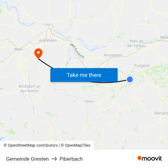 Gemeinde Gresten to Piberbach map