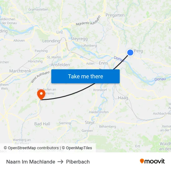 Naarn Im Machlande to Piberbach map