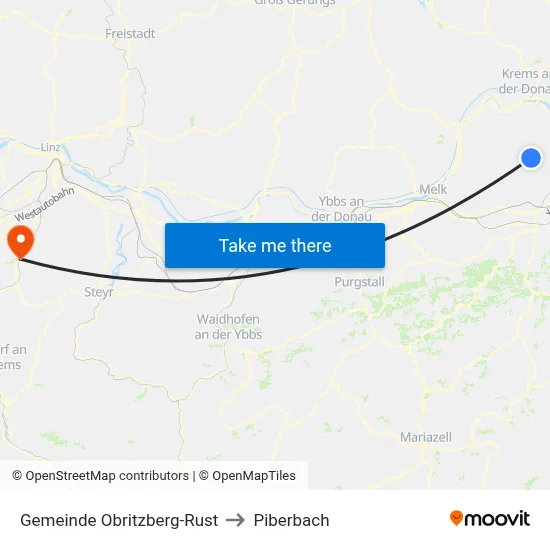 Gemeinde Obritzberg-Rust to Piberbach map