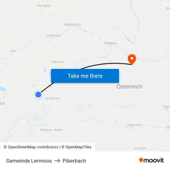 Gemeinde Lermoos to Piberbach map