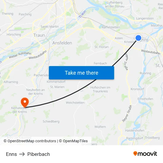 Enns to Piberbach map
