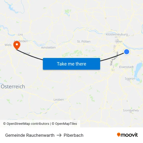 Gemeinde Rauchenwarth to Piberbach map