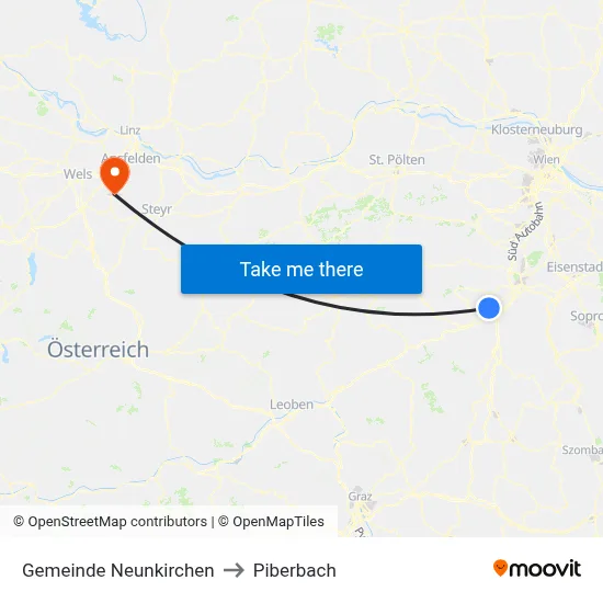 Gemeinde Neunkirchen to Piberbach map