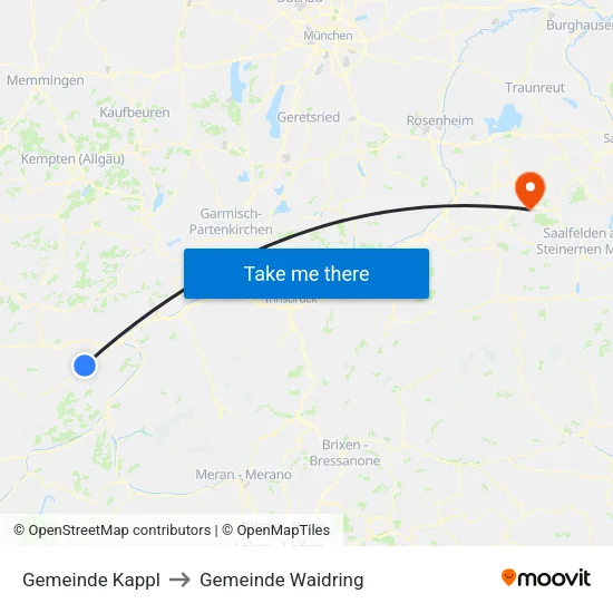 Gemeinde Kappl to Gemeinde Waidring map
