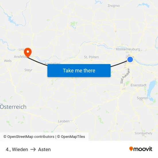 4., Wieden to Asten map