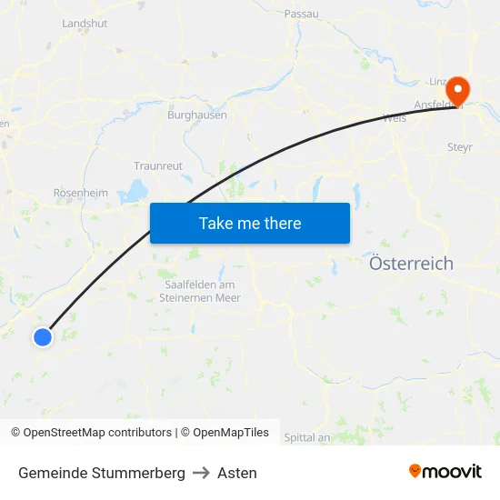Gemeinde Stummerberg to Asten map