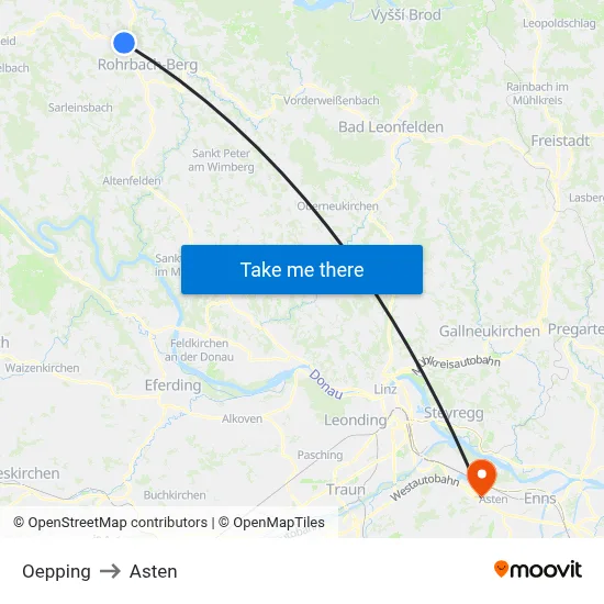 Oepping to Asten map