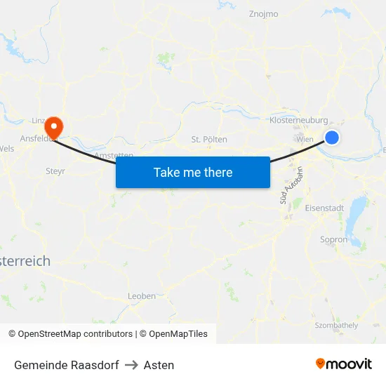 Gemeinde Raasdorf to Asten map