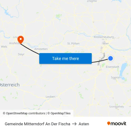 Gemeinde Mitterndorf An Der Fischa to Asten map