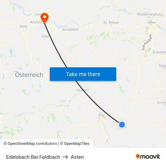 Edelsbach Bei Feldbach to Asten map