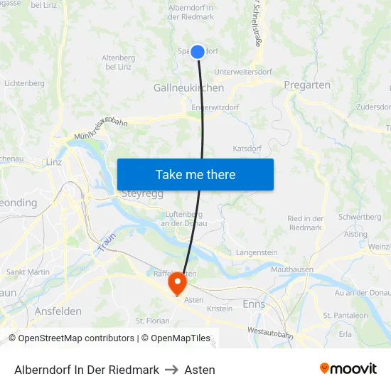 Alberndorf In Der Riedmark to Asten map