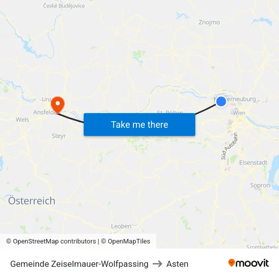 Gemeinde Zeiselmauer-Wolfpassing to Asten map