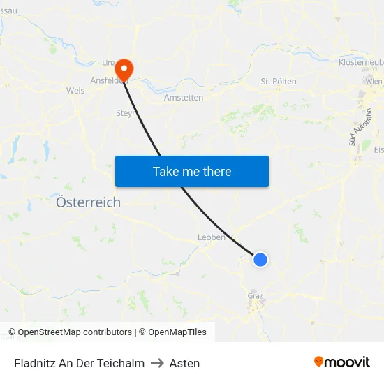Fladnitz An Der Teichalm to Asten map