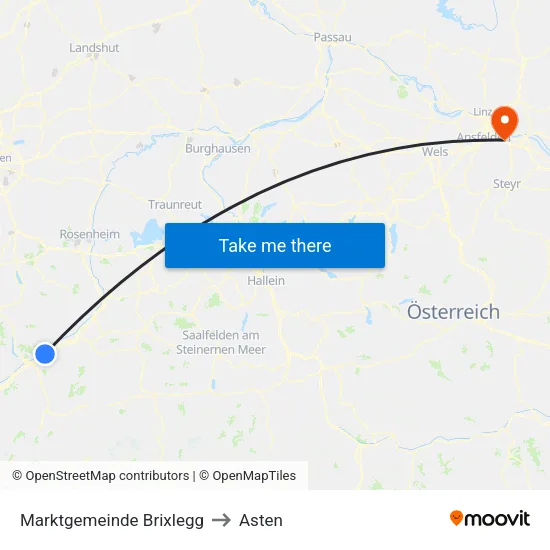 Marktgemeinde Brixlegg to Asten map
