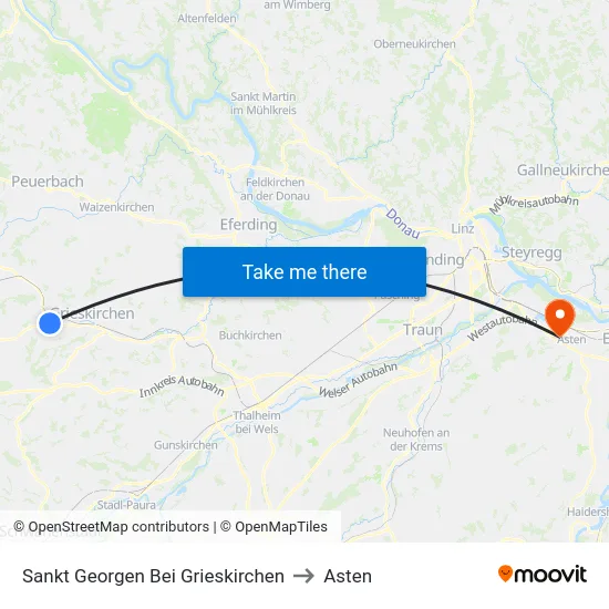 Sankt Georgen Bei Grieskirchen to Asten map