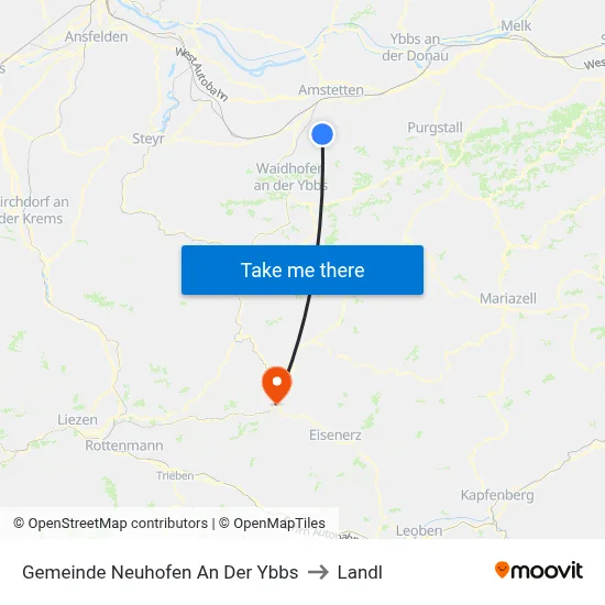 Gemeinde Neuhofen An Der Ybbs to Landl map