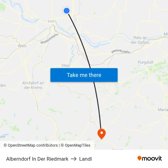 Alberndorf In Der Riedmark to Landl map