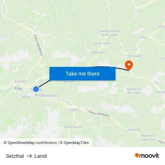 Selzthal to Landl map