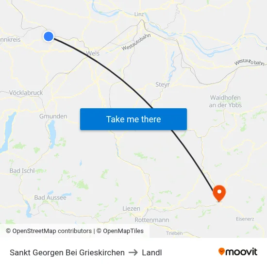 Sankt Georgen Bei Grieskirchen to Landl map