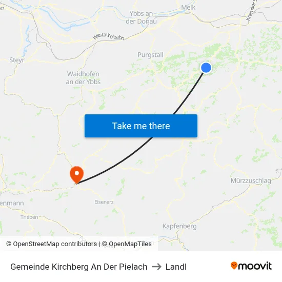 Gemeinde Kirchberg An Der Pielach to Landl map