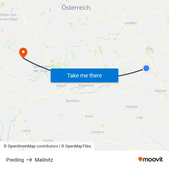 Preding to Mallnitz map