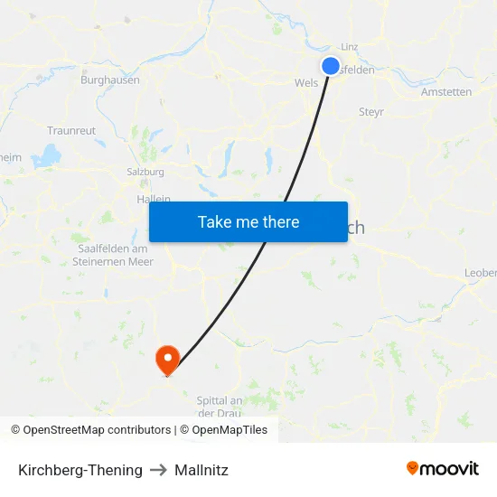 Kirchberg-Thening to Mallnitz map