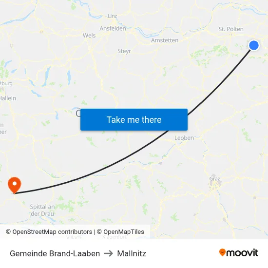 Gemeinde Brand-Laaben to Mallnitz map