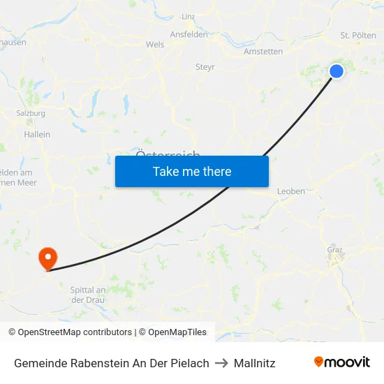 Gemeinde Rabenstein An Der Pielach to Mallnitz map