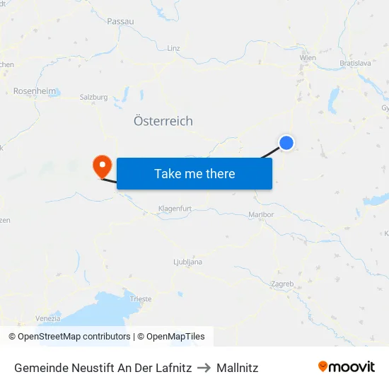 Gemeinde Neustift An Der Lafnitz to Mallnitz map
