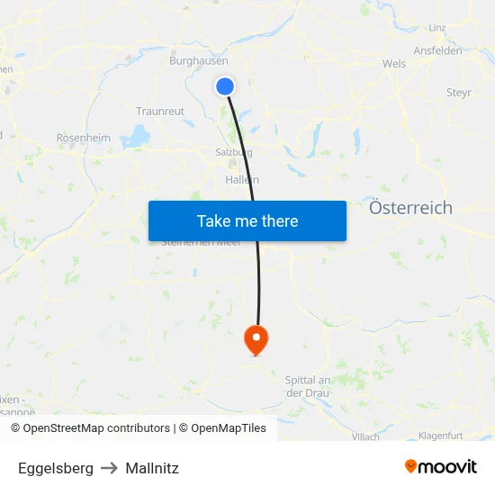Eggelsberg to Mallnitz map