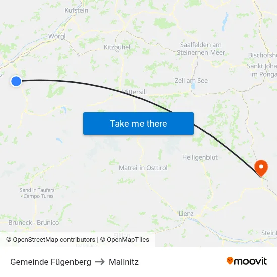 Gemeinde Fügenberg to Mallnitz map