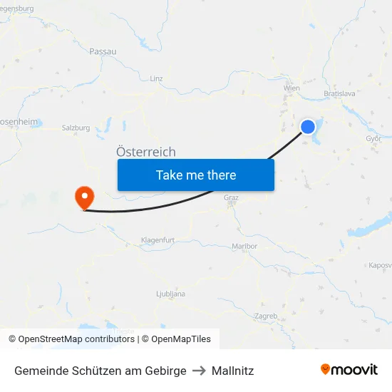 Gemeinde Schützen am Gebirge to Mallnitz map