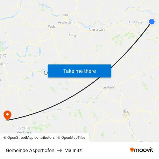 Gemeinde Asperhofen to Mallnitz map