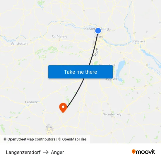 Langenzersdorf to Anger map