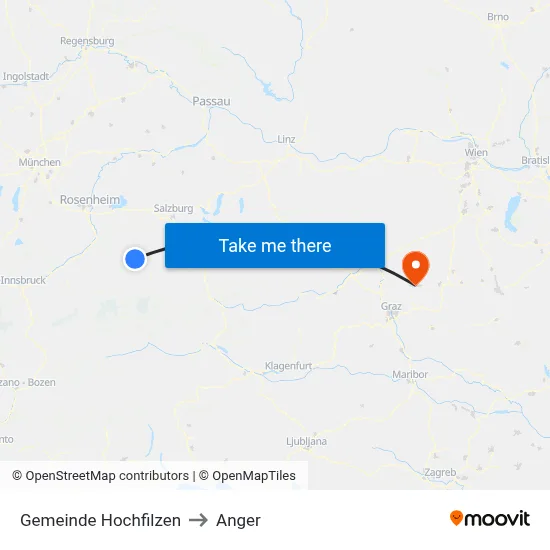 Gemeinde Hochfilzen to Anger map