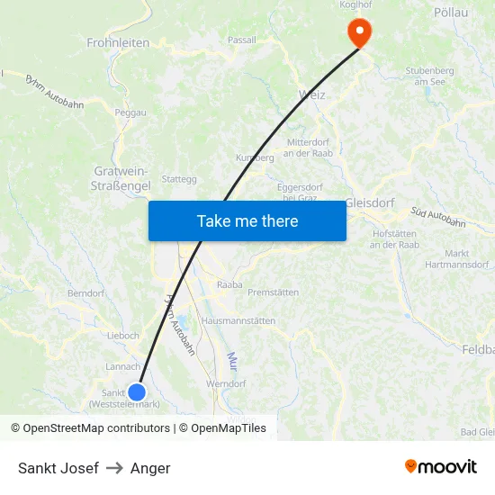 Sankt Josef to Anger map