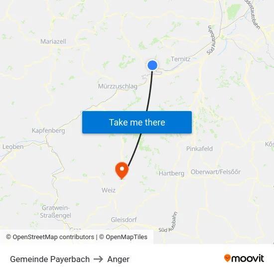 Gemeinde Payerbach to Anger map