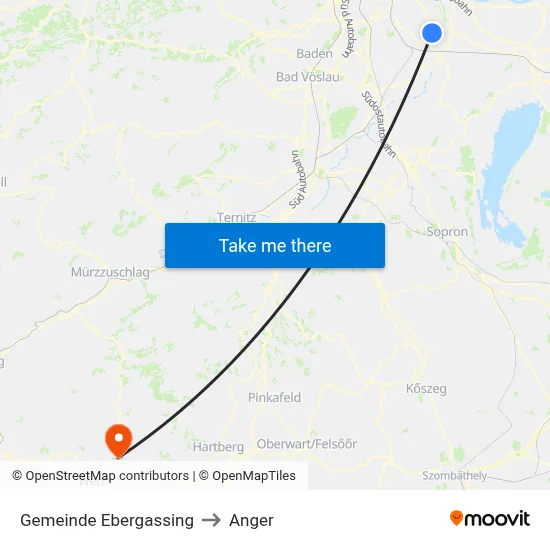 Gemeinde Ebergassing to Anger map