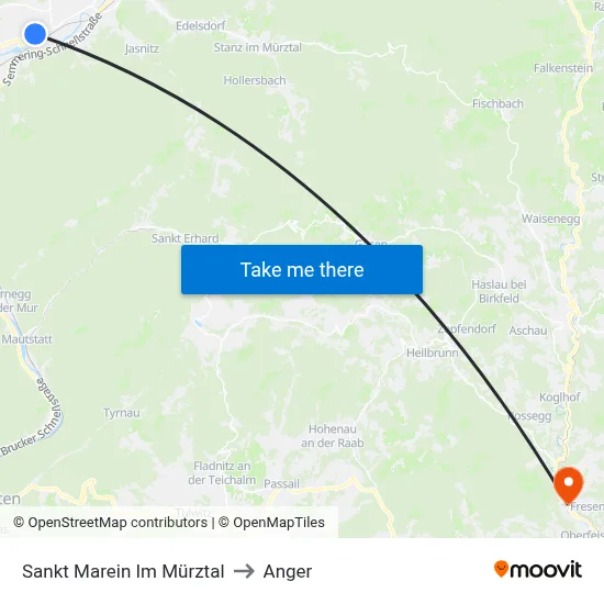 Sankt Marein Im Mürztal to Anger map