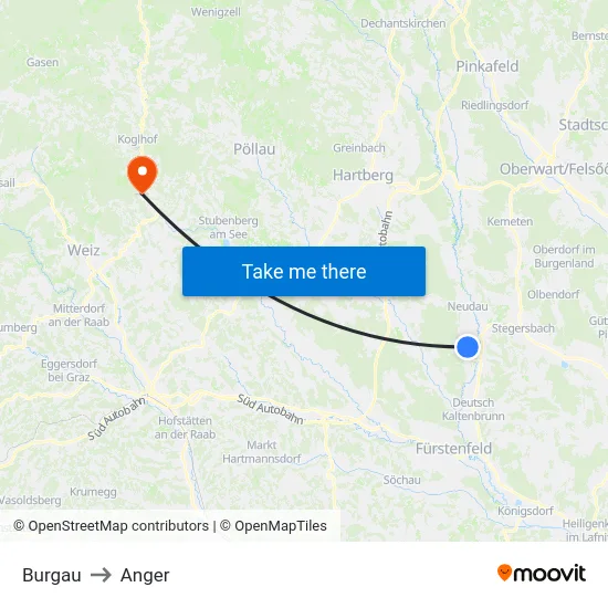 Burgau to Anger map