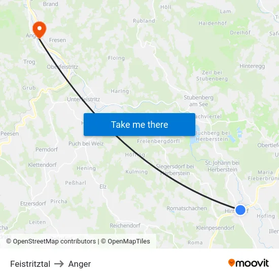 Feistritztal to Anger map