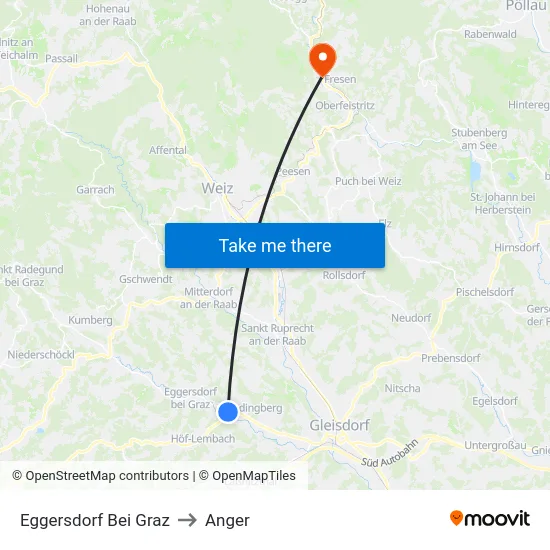 Eggersdorf Bei Graz to Anger map